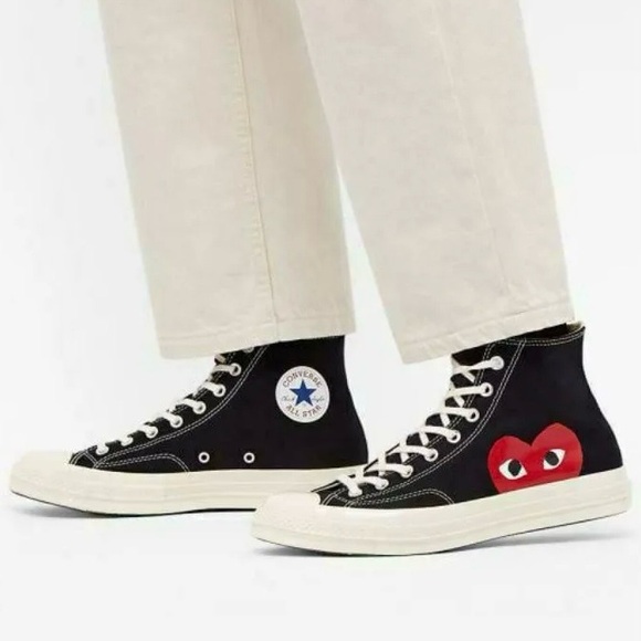 CONVERSE X Comme des Garçons PLAY High Top Chuck 70 Unisex Sneakers Women’s 7 - Picture 2 of 16